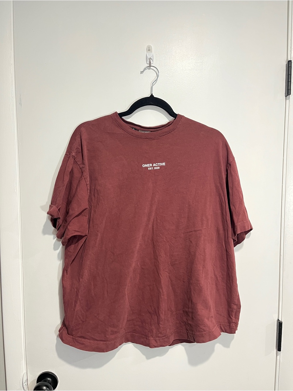 ONER Active Oversized T-Shirt Burgundy Rosewood 100% Cotton L